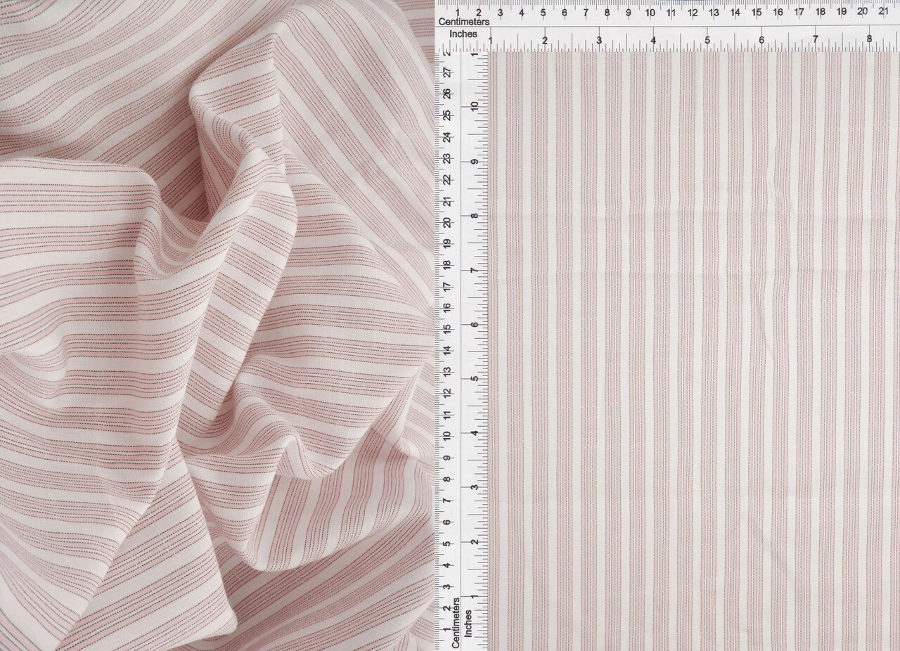 1 Yard Poplin Triple Stripe Woven Fabric 57/58″ Wide Polyester Rayon Blend